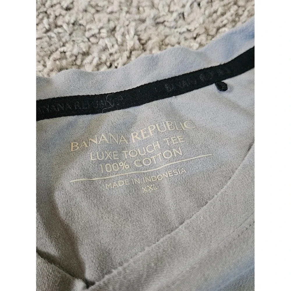 Banana Republic Luxe Touch Tee Mens XXL Light Gray 100% Cotton Crewneck T-Shirt